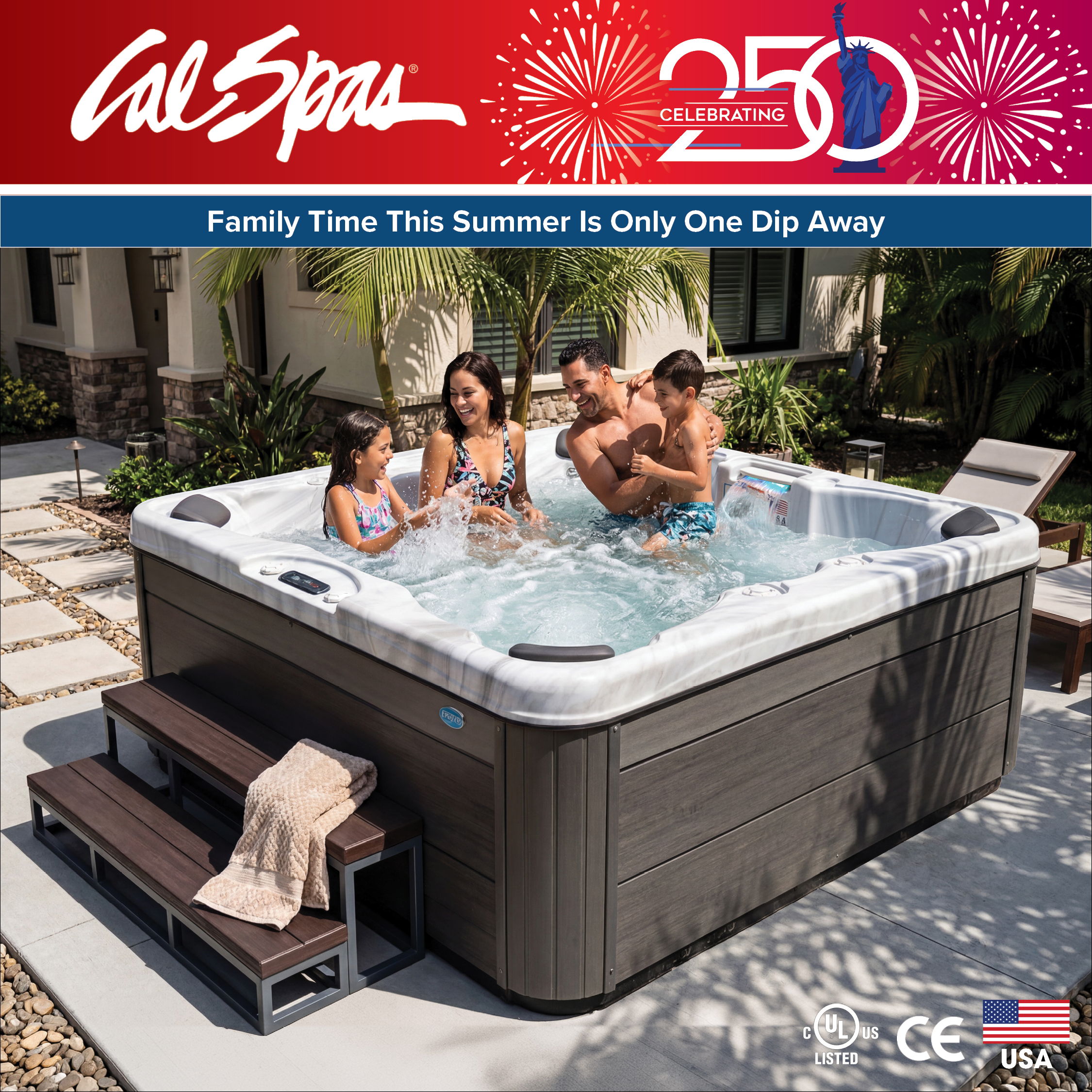 Calspas hot tub being used in a family setting - Daejeon
